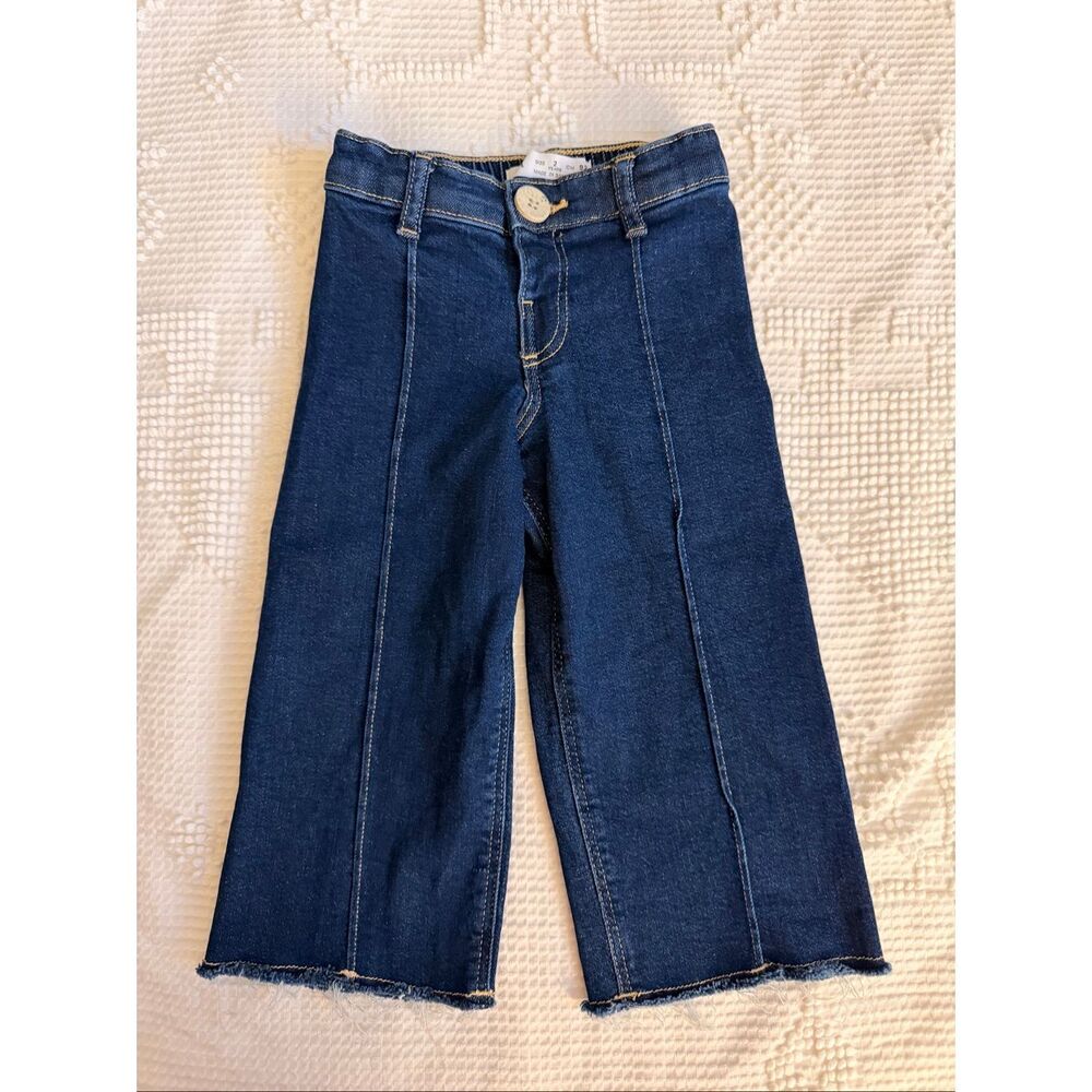 Zara Girls Wide Leg Cropped Jeans Size 2
